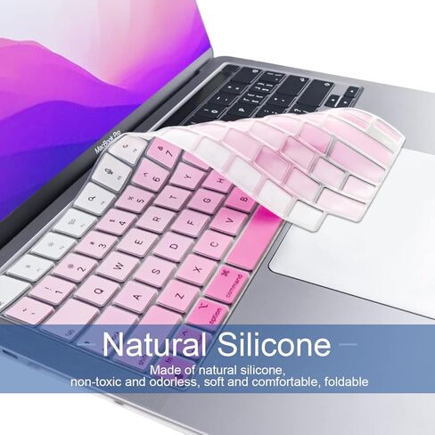 Pink Keyboard Cover for 2023 MacBook Air 13.6" 15.3" A2681 A2941/Macbook Pro 14" 16" A2779 A2780 A2442 A2991 A2992 A2485 Keyboard Protector (Pink) in Kuwait