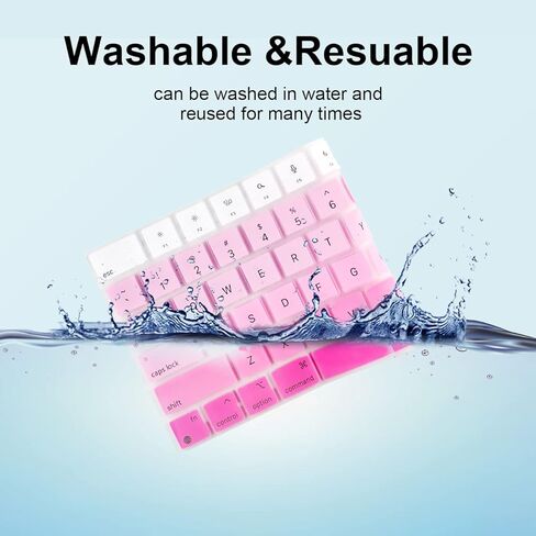 Pink Keyboard Cover for 2023 MacBook Air 13.6" 15.3" A2681 A2941/Macbook Pro 14" 16" A2779 A2780 A2442 A2991 A2992 A2485 Keyboard Protector (Pink) in Kuwait