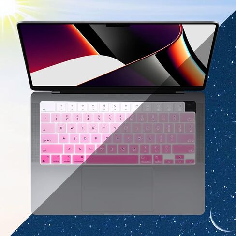 Pink Keyboard Cover for 2023 MacBook Air 13.6" 15.3" A2681 A2941/Macbook Pro 14" 16" A2779 A2780 A2442 A2991 A2992 A2485 Keyboard Protector (Pink) in Kuwait