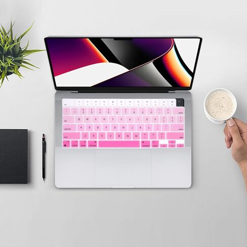 Pink Keyboard Cover for 2023 MacBook Air 13.6" 15.3" A2681 A2941/Macbook Pro 14" 16" A2779 A2780 A2442 A2991 A2992 A2485 Keyboard Protector (Pink) in Kuwait