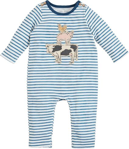 Mud Pie Unisex Baby Baby Boy Farm Friends Stripe 1pc; in Saudi Arabia