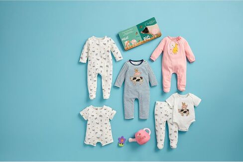 Mud Pie Unisex Baby Baby Boy Farm Friends Stripe 1pc; in Saudi Arabia