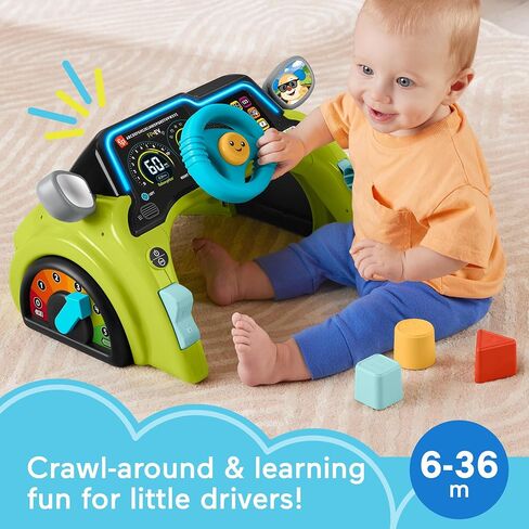 Fisher-Price Baby & Toddler Learning Toy Laugh & Learn Sit & Steer Driver Car Activity Center with Smart Stages for Ages 6+ Months in Saudi Arabia