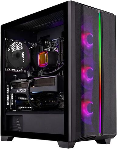 Skytech Blaze4 Mini Gaming PC Desktop, Ryzen 7 5700 3.7 GHz (4.6GHz Turbo Boost), NVIDIA RTX 4060 8GB GDDR6X, 1TB SSD, 16GB DDR4 RAM 3200, 650W Gold PSU, Wi-Fi, Win 11 Home in Saudi Arabia