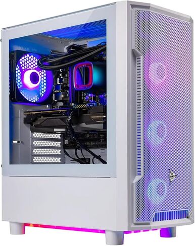 كمبيوتر سطح المكتب للألعاب Skytech Gaming Siege - Intel Core i7 13700F 2.1 جيجا هرتز، NVIDIA RTX 4060 Ti، 1 تيرابايت NVME SSD، 32 جيجابايت DDR5 RAM RGB، 650 واط ذهبي PSU، 360 مم AIO، 11AC Wi-Fi، Windows 11 Home 64 بت in Kuwait