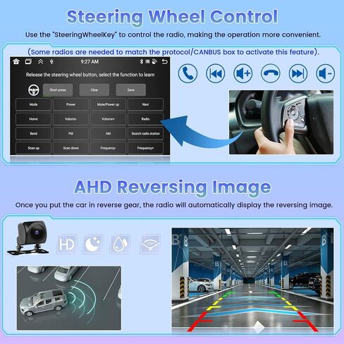 Roinvou 8 Cores 4+64G Android Touchscreen Radio for Ford Focus 2012-2018, 9" Touch Screen Carplay Android Auto with 32EQ Bluetooth WiFi GPS Navigation Mirror Link Backup Camera in Saudi Arabia