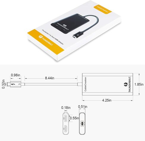 CableCreation Thunderbolt 3 إلى شاشة HDMI مزدوجة، محول Thunderbolt 3 إلى اثنين HDMI، 4K@60 هرتز، 40 جيجابت في الثانية، كابل USB C إلى HDMI متوافق مع Mac وبعض أنظمة Windows in Saudi Arabia