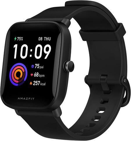 Amazfit Bip U Smart Watch Fitness Tracker for Men, 60+ Sports Modes, 9-Day Battery Life, Blood Oxygen Breathing Heart Rate Sleep Monitor, 5 ATM Water Resistant, for iPhone Android Phone (Black) in Saudi Arabia