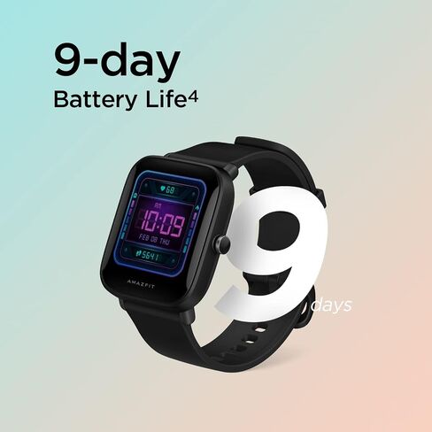 Amazfit Bip U Smart Watch Fitness Tracker for Men, 60+ Sports Modes, 9-Day Battery Life, Blood Oxygen Breathing Heart Rate Sleep Monitor, 5 ATM Water Resistant, for iPhone Android Phone (Black) in Saudi Arabia