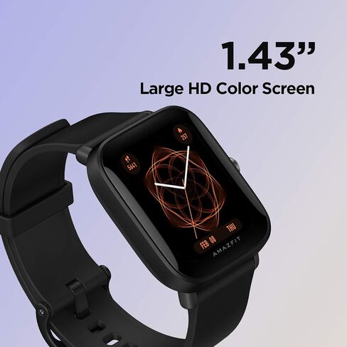 Amazfit Bip U Smart Watch Fitness Tracker for Men, 60+ Sports Modes, 9-Day Battery Life, Blood Oxygen Breathing Heart Rate Sleep Monitor, 5 ATM Water Resistant, for iPhone Android Phone (Black) in Saudi Arabia