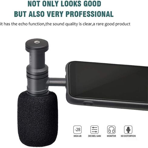 ميكروفون Mcoplus TCP5 Type-C (USB-C) - ميكروفون فيديو بمكثف اتجاهي متوافق مع أجهزة نوع جاك من النوع C، لهواتف Samsung Galaxy وLG وHTC Google Xiaomi والهواتف الذكية in Kuwait