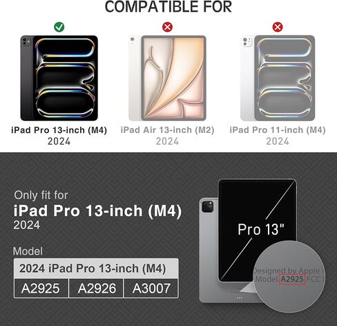 حافظة KingBlanc لجهاز iPad Pro مقاس 13 بوصة (2024، M4) مع حامل أقلام رصاص، غطاء واقٍ ذكي من الجلد النباتي [نوم/تنبيه تلقائي + دعم قلم رصاص Pro/قلم رصاص (USB-C) + زاوية عرض متعددة]، أزرق in Kuwait