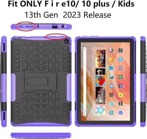 حافظة للكمبيوتر اللوحي Kindle Fire hd 10/10 Plus إصدار 2023 من الجيل الثالث عشر، غطاء واقي مدرع عالي التحمل [لا يناسب إصدار 2021/2019 الجيل الحادي عشر/التاسع] (أزرق) in Kuwait