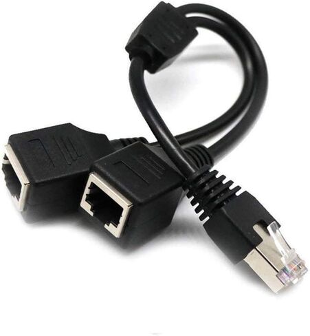 كابل محول مقسم شبكة RJ45، بوركماني RJ45 1 ذكر إلى 2 أنثى مقبس منفذ LAN إيثرنت شبكة مقسم Y كابل محول متوافق مع الفئة 5 إيثرنت in Saudi Arabia