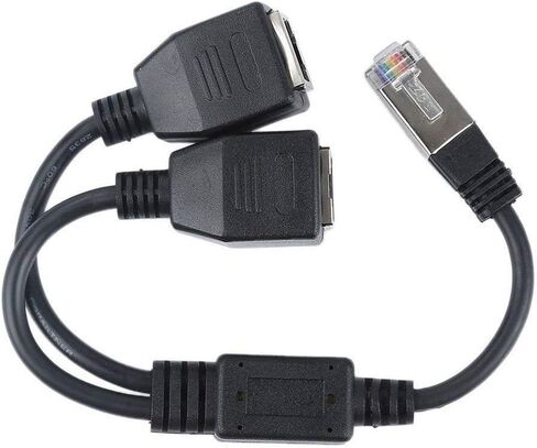 كابل محول مقسم شبكة RJ45، بوركماني RJ45 1 ذكر إلى 2 أنثى مقبس منفذ LAN إيثرنت شبكة مقسم Y كابل محول متوافق مع الفئة 5 إيثرنت in Saudi Arabia
