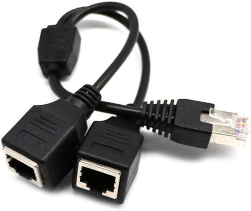 كابل محول مقسم شبكة RJ45، بوركماني RJ45 1 ذكر إلى 2 أنثى مقبس منفذ LAN إيثرنت شبكة مقسم Y كابل محول متوافق مع الفئة 5 إيثرنت in Saudi Arabia