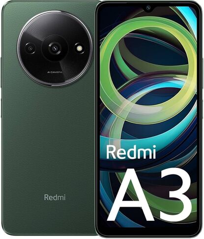Xiaomi Redmi A3 4G 64GB + 3GB Global ROM Version (Tmobile Tello & Global) Factory Unlocked 6.71" 8MP Dual Camera + (Car Charger Dual USB 31W) (Forest Green) in Saudi Arabia