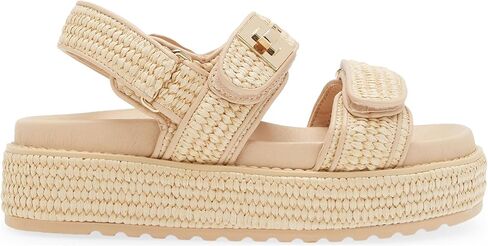 الرافية منصة صندل خشبي للنساء قابل للتعديل مشبك معدني النعال المسطحة Slingback المفتوحة تو الانزلاق على صنادل الشاطئ in Kuwait