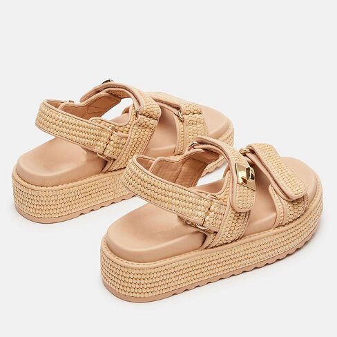 الرافية منصة صندل خشبي للنساء قابل للتعديل مشبك معدني النعال المسطحة Slingback المفتوحة تو الانزلاق على صنادل الشاطئ in Kuwait