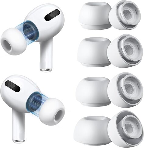 4 أزواج من أطراف الأذن البديلة لأجهزة AirPods Pro وAirPods Pro الجيل الثاني مع فتحة لتقليل الضوضاء، لا يوجد ألم في أطراف الأذن من السيليكون، أطراف أذن ناعمة مضادة للانزلاق متوافقة مع Airpods Pro/Pro 2 (أحجام XS/S/M/L) in Saudi Arabia