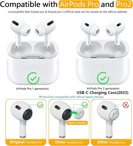 4 أزواج من أطراف الأذن البديلة لأجهزة AirPods Pro وAirPods Pro الجيل الثاني مع فتحة لتقليل الضوضاء، لا يوجد ألم في أطراف الأذن من السيليكون، أطراف أذن ناعمة مضادة للانزلاق متوافقة مع Airpods Pro/Pro 2 (أحجام XS/S/M/L) in Saudi Arabia