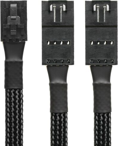 CRJ 4-Pin RGB Lighting Splitter Cable for Corsair - 6-inch (15cm), Black Sleeved - 2-Way Splitter for Corsair iCUE RGB Lighting System in Kuwait