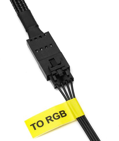 CRJ 4-Pin RGB Lighting Splitter Cable for Corsair - 6-inch (15cm), Black Sleeved - 2-Way Splitter for Corsair iCUE RGB Lighting System in Kuwait