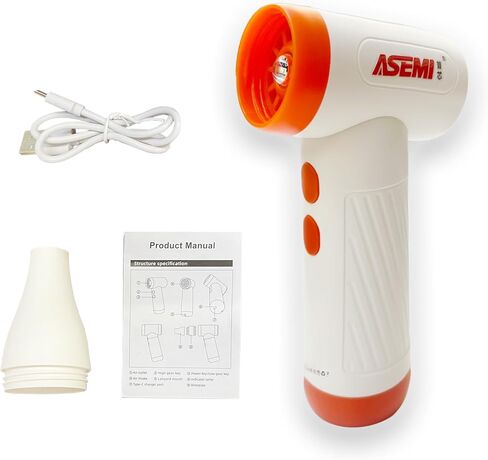 ASEMI High-Speed Turbo Air Duster, Multifunctional Portable Rechargeable USB,100000RPM 4.5h Endurance Hand Held Duster, Mini Car Home Cleaning Camping Tools,Flashlight with LED Bulb Outdoor (ORANGE) in Kuwait