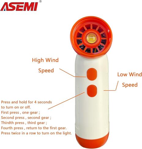 ASEMI High-Speed Turbo Air Duster, Multifunctional Portable Rechargeable USB,100000RPM 4.5h Endurance Hand Held Duster, Mini Car Home Cleaning Camping Tools,Flashlight with LED Bulb Outdoor (ORANGE) in Kuwait