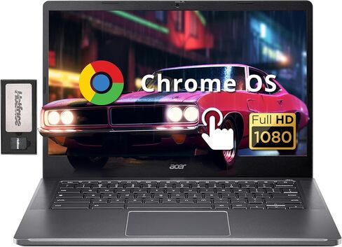 جهاز كمبيوتر محمول acer Chromebook Plus مقاس 14 بوصة تعمل باللمس بدقة FHD، ومعالج Intel i3-N305، وذاكرة الوصول العشوائي LPDDR5 سعة 8 جيجابايت، وتخزين 672 جيجابايت (512 جيجابايت SSD + مجموعة قاعدة إرساء 160 جيجابايت)، ورسومات Intel UHD، وواي فاي 6E، ونظام  in Saudi Arabia