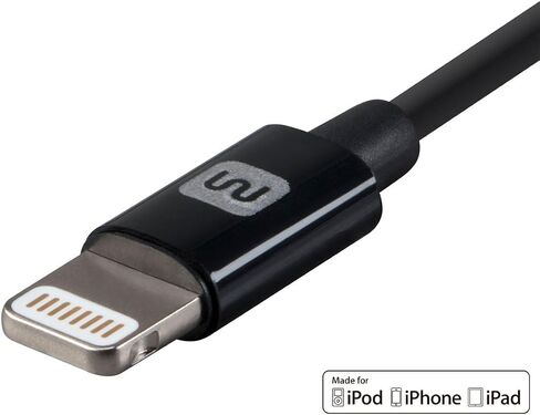 Monoprice 112840 Select Series Apple MFi معتمد كابل Lightning إلى USB للشحن والمزامنة، 6 أقدام أبيض لهاتف iPhone X، 8، 8 Plus، 7، 7 Plus، 6، 6 Plus، 5S، iPad Pro in Saudi Arabia