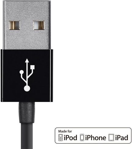 Monoprice 112840 Select Series Apple MFi معتمد كابل Lightning إلى USB للشحن والمزامنة، 6 أقدام أبيض لهاتف iPhone X، 8، 8 Plus، 7، 7 Plus، 6، 6 Plus، 5S، iPad Pro in Saudi Arabia
