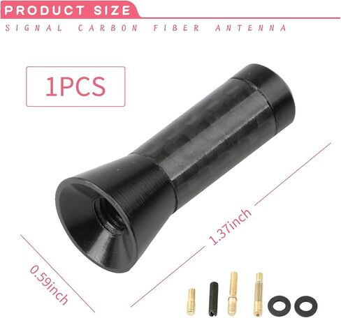 1 PC Car Carbon Fiber Black Polished Mini Short Antenna, 1.37" x 0.59" Wireless Signal Enhancement Antenna Decoration, Car External Antenna with Screw Washer Kit, Universal for Cars (Red) in Saudi Arabia