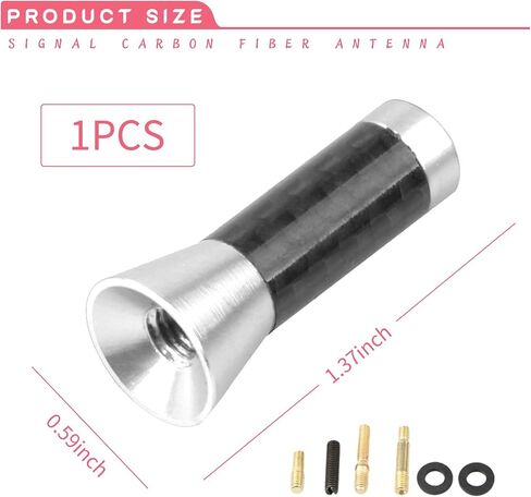 1 PC Car Carbon Fiber Black Polished Mini Short Antenna, 1.37" x 0.59" Wireless Signal Enhancement Antenna Decoration, Car External Antenna with Screw Washer Kit, Universal for Cars (Red) in Saudi Arabia