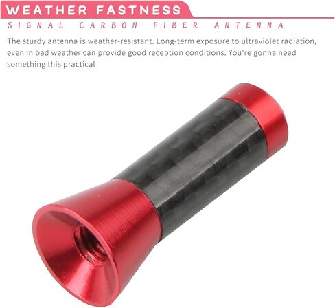 1 PC Car Carbon Fiber Black Polished Mini Short Antenna, 1.37" x 0.59" Wireless Signal Enhancement Antenna Decoration, Car External Antenna with Screw Washer Kit, Universal for Cars (Red) in Saudi Arabia
