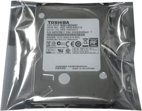 محرك الأقراص الصلبة للكمبيوتر المحمول Toshiba 2.5 بوصة SATA سعة 500 جيجابايت (5400 دورة في الدقيقة، ذاكرة تخزين مؤقت سعة 8 ميجابايت) MQ01ABD050V (متجدد) in Saudi Arabia