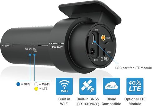 بلاك فيو DR750X-2CH بلس 32 جيجا + CM100LTE (غير متوفر) | كاميرا سحابية مزدوجة عالية الدقة | المدمج في واي فاي، ونظام تحديد المواقع، ومراقبة الجهد وضع وقوف السيارات in Kuwait