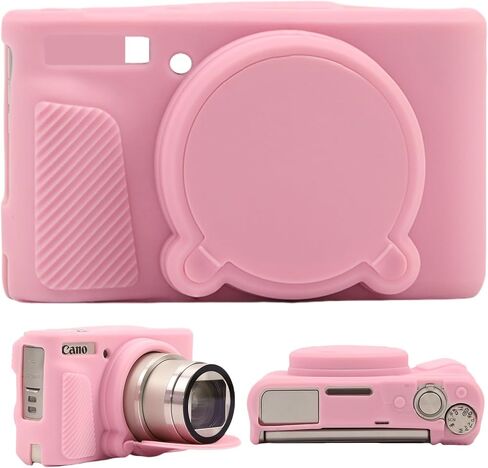 Case for Canon PowerShot SX740/ SX730 Digital Camera | Soft Silicone Protective Bag Removable Lens Cover,Anti-Scratch Slim Fit Lightweight Protective Case(Pink) in Saudi Arabia