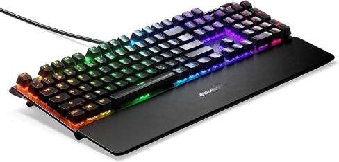 لوحة مفاتيح الألعاب الميكانيكية SteelSeries Apex 7 - شاشة OLED الذكية - مرور USB وعناصر التحكم في الوسائط - خطية وهادئة - إضاءة خلفية RGB (مفتاح أحمر) (متجدد) in Saudi Arabia