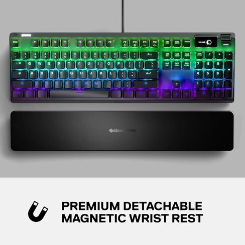 لوحة مفاتيح الألعاب الميكانيكية SteelSeries Apex 7 - شاشة OLED الذكية - مرور USB وعناصر التحكم في الوسائط - خطية وهادئة - إضاءة خلفية RGB (مفتاح أحمر) (متجدد) in Saudi Arabia