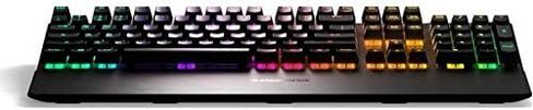 لوحة مفاتيح الألعاب الميكانيكية SteelSeries Apex 7 - شاشة OLED الذكية - مرور USB وعناصر التحكم في الوسائط - خطية وهادئة - إضاءة خلفية RGB (مفتاح أحمر) (متجدد) in Saudi Arabia