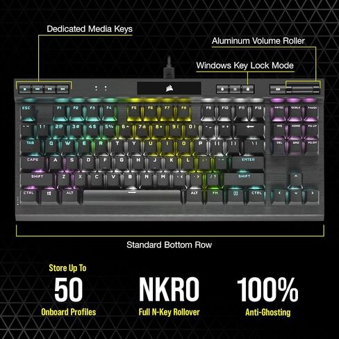 Corsair K70 RGB TKL Champion Series Gaming Keyboard CH-911901A - OPX Switch (Renewed) in Saudi Arabia