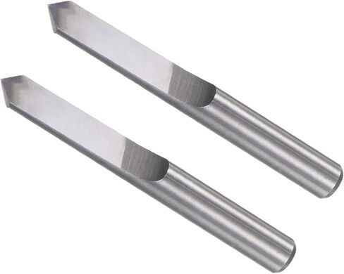 Engraving CNC Router Bits, 0.1mm (0.004") Tip Width 90 Degree Angle 1/8" Shank Solid Carbide 2-Flute V Groove Carving Bits - (Applications: for Wood Acrylic Plastic), 2-Pieces in Saudi Arabia