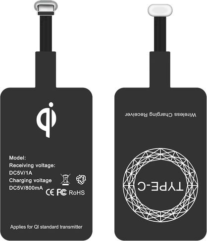 MEIRIYFA USB Type C Wireless Charging Receiver,USB C Charger Receiver Adapters,Thin Wireless Charging Receiver Patch Module Chip for Type C Mobile Phone (2PCS) in Saudi Arabia