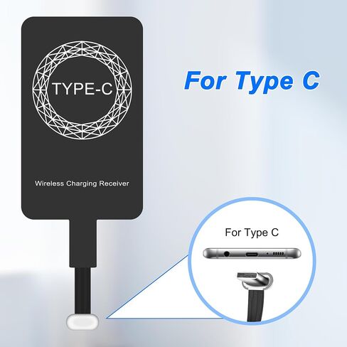 MEIRIYFA USB Type C Wireless Charging Receiver,USB C Charger Receiver Adapters,Thin Wireless Charging Receiver Patch Module Chip for Type C Mobile Phone (2PCS) in Saudi Arabia