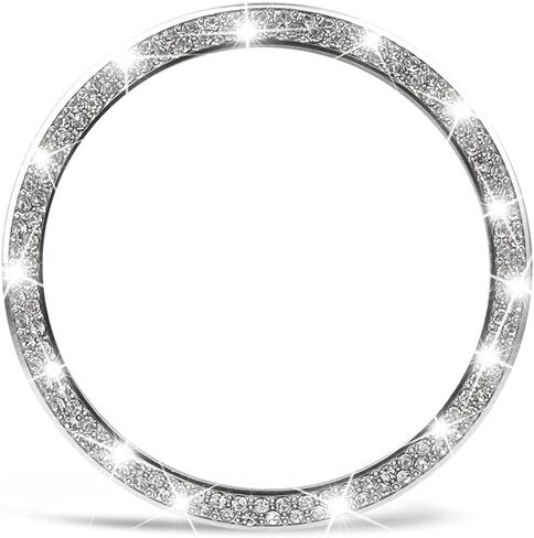 Cases Compatible with Samsung Galaxy 3 (41mm), Bling Rhinestone Diamond Stainless Steel Metal Bezel Ring Cover Replacement Watch Face for Women Men (Silver) in Saudi Arabia
