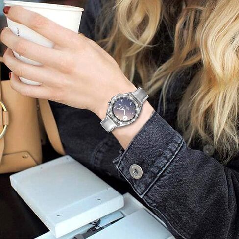 Cases Compatible with Samsung Galaxy 3 (41mm), Bling Rhinestone Diamond Stainless Steel Metal Bezel Ring Cover Replacement Watch Face for Women Men (Silver) in Saudi Arabia