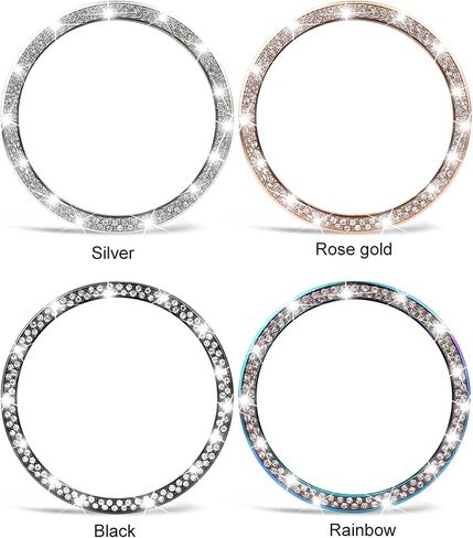 Cases Compatible with Samsung Galaxy 3 (41mm), Bling Rhinestone Diamond Stainless Steel Metal Bezel Ring Cover Replacement Watch Face for Women Men (Silver) in Saudi Arabia