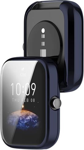 حافظة حماية شاشة FitTurn لساعة Amazfit Bip 3/Bip 3 Pro من مادة TPU [إطار معدني مطلي] [تغطية كاملة ثلاثية الأبعاد] حافظة واقية لساعة Bip 3/Bip 3 Pro الذكية (سبعة ألوان) in Saudi Arabia