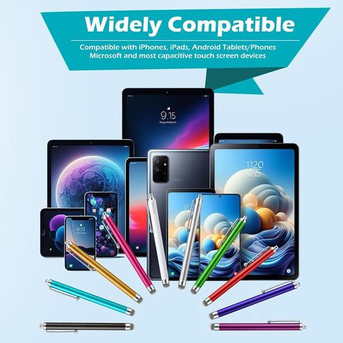 قلم شاشة، ARYKX 10 عبوات من قلم طرف شبكي من الألياف لأجهزة شاشة اللمس قلم شاشة عالمي دقيق لهواتف iPhone وiPad وKindle وApple iPad Air 1 & 2 وiPad 3 وiPad Pro والكمبيوتر اللوحي والهواتف الذكية in Kuwait